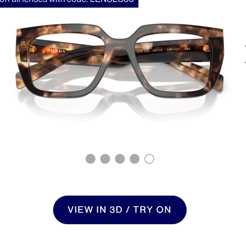 Prada Tortoiseshell Square Glasses - Picture 7 of 8